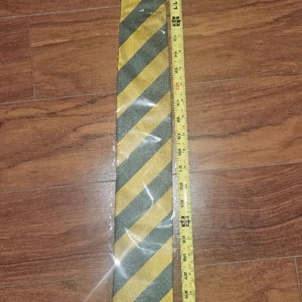 Jacob Alexander Extra Long Woven Narrow-Striped Tie - Green Gold